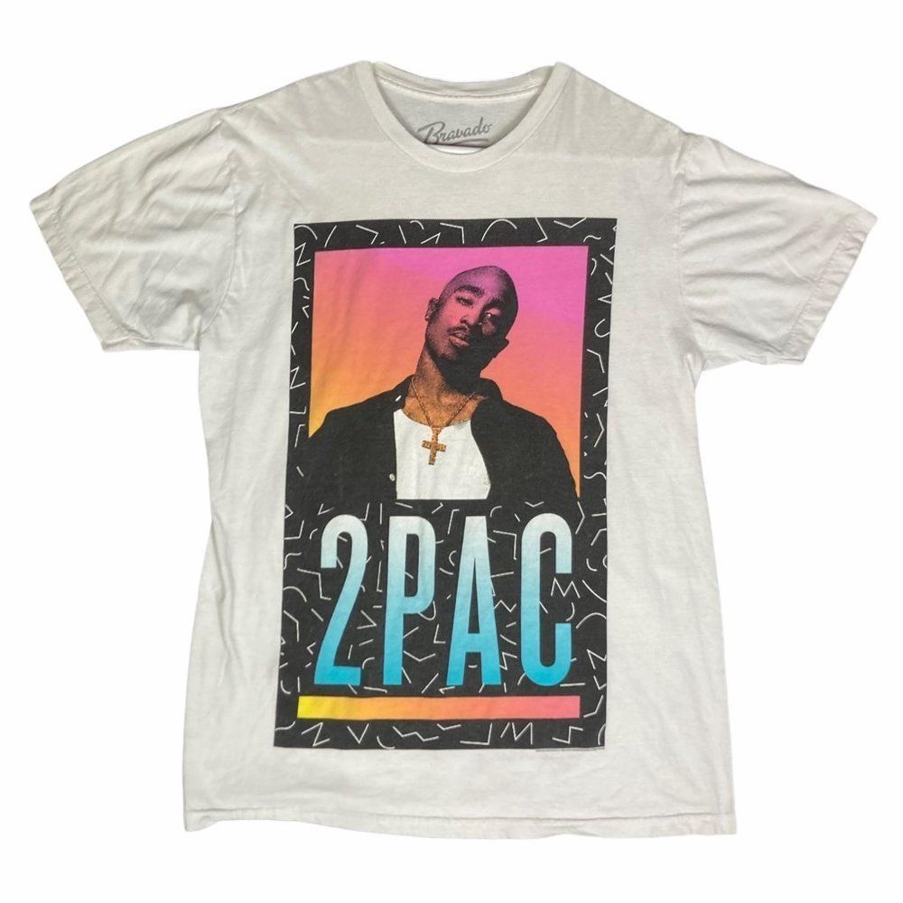 Tupac Mens Bravado T Shirt Rapper Music 2Pac Tee L